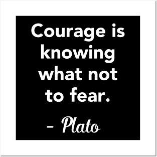 Courage is knowing what not to fear - Plato Quote Posters and Art